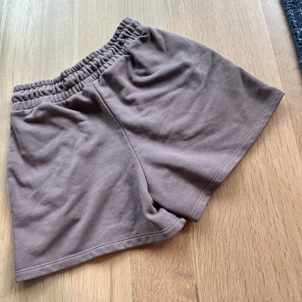 High Rise Brown Lounge Shorts - Picture 2 of 4